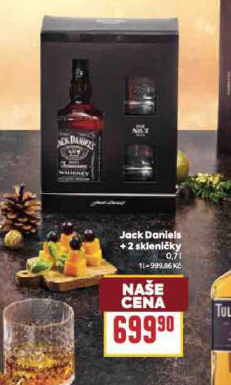 JACK DANIELS + 2 SKLENIKY