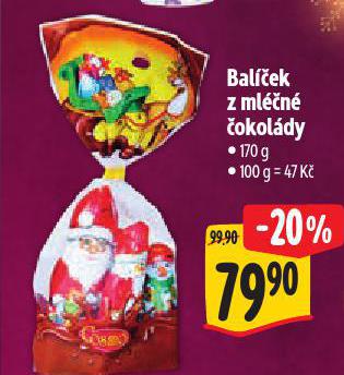 BALÍČEK Z MLÉČNÉ ČOKOLÁDY