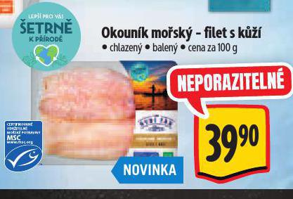 OKOUTNÍK MOŘSKÝ FILET S KŮŽÍ