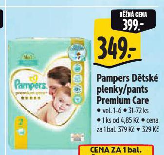 PAMPERS DĚTSKÉ PLENKY