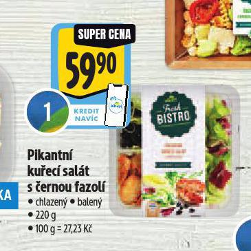 PIKANTNÍ KUŘECÍ SALÁT S ČERNOU FAZOLÍ