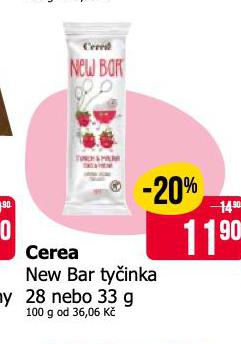 CEREA NEW BAR TYČINKA