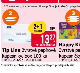 TIP LINE PAPÍROVÉ KAPESNÍKY