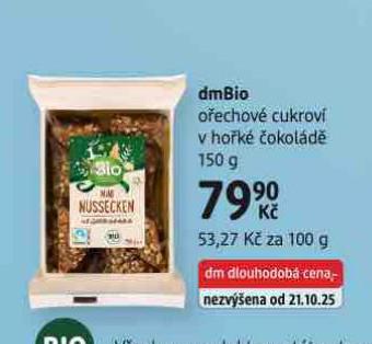 DMBIO OŘECHOVÉ CUKROVÍ V HOŘKÉ ČOKOLÁDĚ