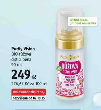 PURITY VISION BIO RŮŽOVÁ ČISTÍCÍ PĚNA