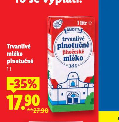TRVANLIVÉ MLÉKO 3,5%