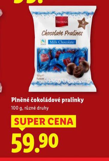 PLNĚNÉ ČOKOLÁDOVÉ PRALINKY