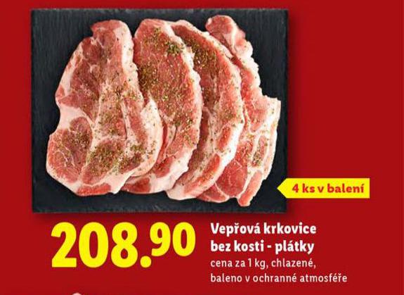 VEPŘOVÁ KRKOVICE BEZ KOSTI - PLÁTKY