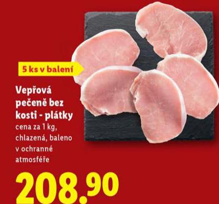 VEPŘOVÁ PEČENĚ BEZ KOSTI - PLÁTKY