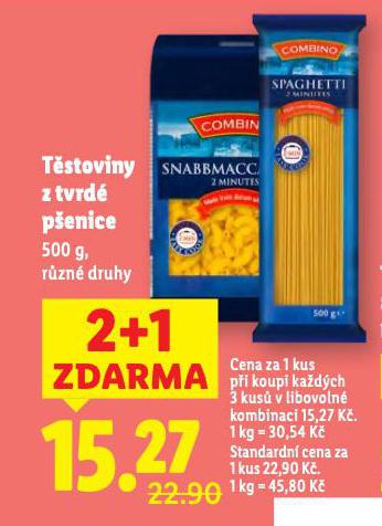 TĚSTOVINY Z TVRDÉ PŠENICE