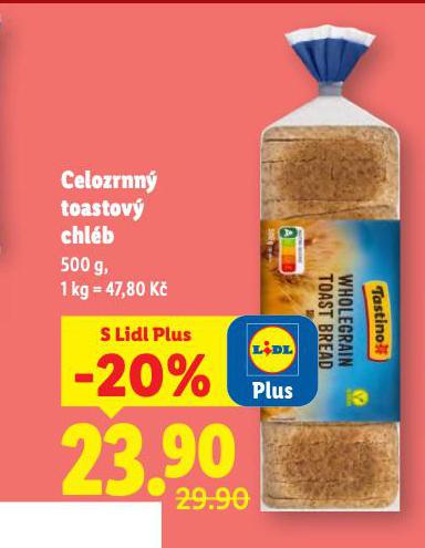 CELOZRNNÝ TOASTOVÝ CHLÉB