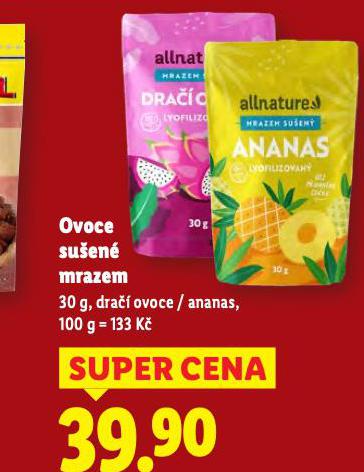 OVOCE SUŠENÉ MRAZEM