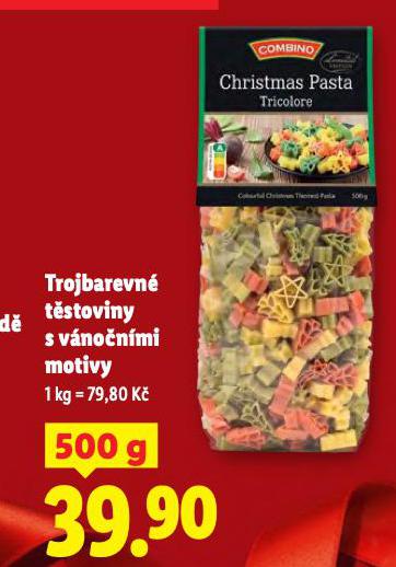 TROJBAREVNÉ TĚSTOVINY S VÁNOČNÍMI MOTIVY