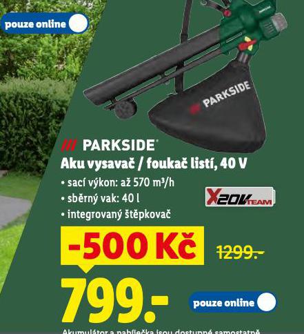 PARKSIDE FOUKAČ LISTÍ