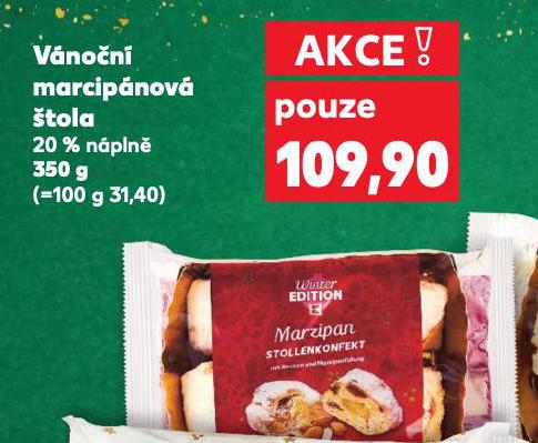 VÁNOČNÍ MARCIPÁNOVÁ ŠTOLA