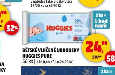 HUGGIES DĚTSKÉ VLHČENÉ UBROUSKY