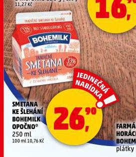 SMETANA KE LEHN BOHEMILK OPONO