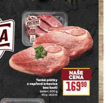 TENKÉ PLÁTKY Z VEPŘOVÉ KRKOVICE BEZ KOSTI