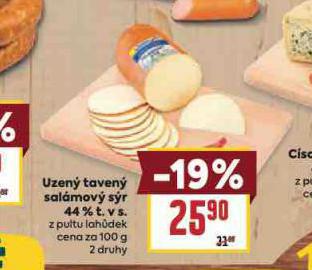 UZENÝ TAVENÝ SALÁMOVÝ SÝR 44%