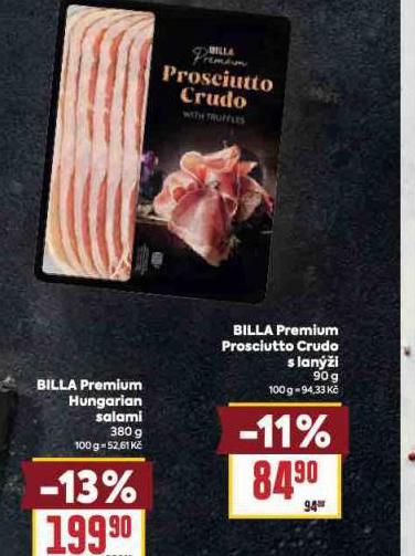 BILLA PREMIUM PROSCIUTTO CRUDO S LANݎI