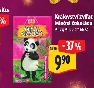 KRÁLOVSTVÍ ZVÍŘAT MLÉČNÁ ČOKOLÁDA