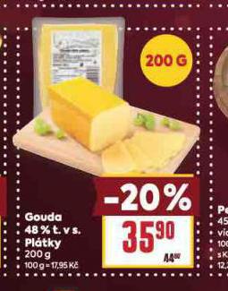 GOUDA 48% PLÁTKY