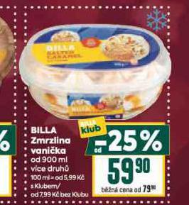 BILLA ZMRZLINA VANIKA