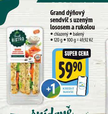 DOV GRAND SENDVI S UZENM LOSOSEM A RUKOLOU