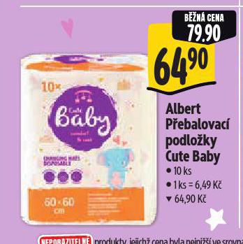 PŘEBALOVACÍ PODLOŽKY CUTE BABY