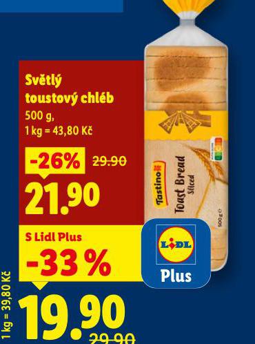 SVĚTLÝ TOUSTOVÝ CHLÉB