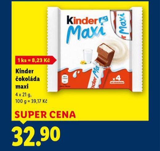 KINDER ČOKOLÁDA MAXI