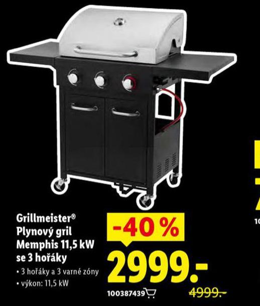 PLYNOVÝ GRIL MEMPHIS 11,5 kW SE 3 HOŘÁKY