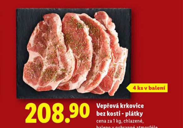 VEPŘOVÁ KRKOVICE BEZ KOSTI - PLÁTKY
