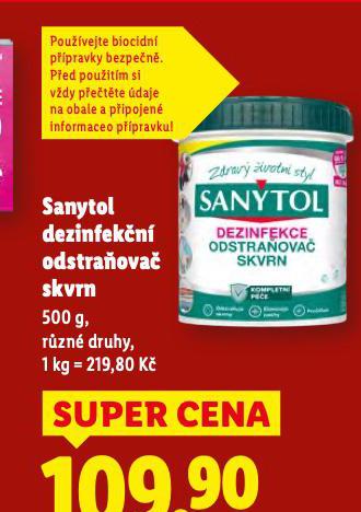 SANYTOL DEZINFEKČNÍ ODSTRAŇOVAČ SKVRN