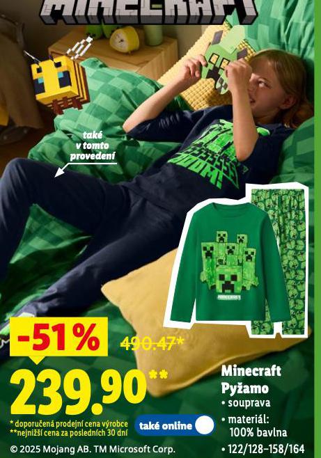 MINECRAFT PYŽAMO