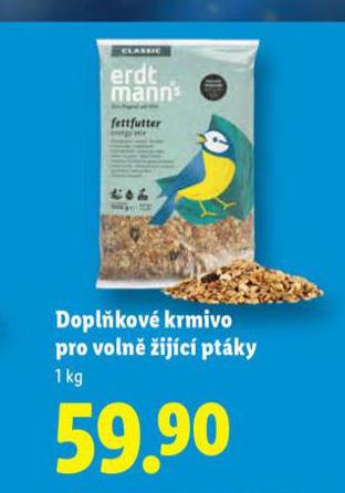 DOPLŇKOVÉ KRMIVO PRO VOLNĚ ŽIJÍCÍ PTÁKY