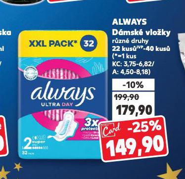 ALWAYS DÁMSKÉ VLOŽKY