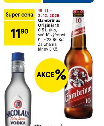 PIVO GAMBRINUS ORIGINÁL 10