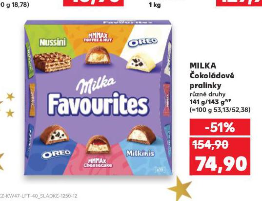 MILKA ČOKOLÁDOVÉ PRALINKY