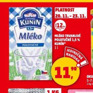 KUNÍN TRVANLIVÉ MLÉKO