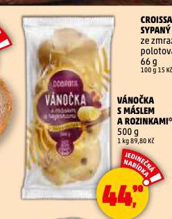 VÁNOČKA S MÁSLEM A ROZINKAMI