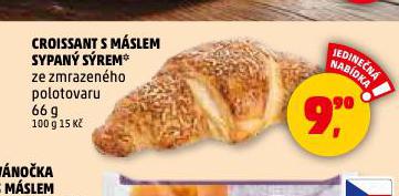 CROISSANT S MÁSLEM SYPANÝ SÝREM