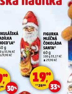 FIGURKA MLÉČNÁ ČOKOLÁDA SANTA