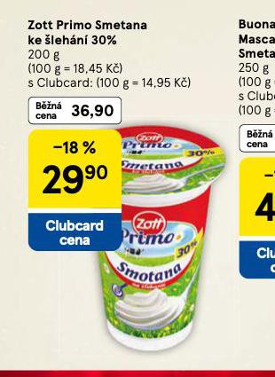 ZOTT PRIMO SMETANA KE ŠLEHÁNÍ 30%