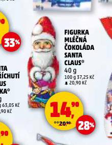 FIGURKA MLÉČNÁ ČOKOLÁDA SANTA CLAUS