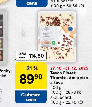 TESCO FINEST TIRAMISU AMARETTO A KÁVA