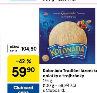 OPAVIA KOLONÁDA TRADIČNÍ LÁZEŇSKÉ OPLATKY A TROJHRÁNKY