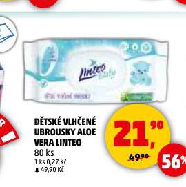 LINTEO BABY DĚTSKÉ VLHČENÉ UBROUSKY