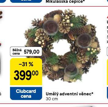 UMĚLÝ ADVENTNÍ VĚNEC