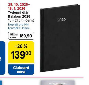 TÝDENNÍ DIÁŘ BALAKON 2026